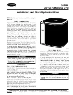 Carrier AIR CONDITIONING UNIT 38TRA Installation And Start-Up Instructions Manual предпросмотр