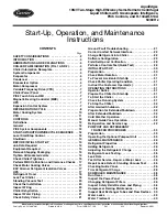 Предварительный просмотр 1 страницы Carrier AquaEdge 19MV Start-Up, Operation And Maintenance Instructions Manual