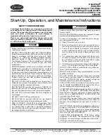 Preview for 1 page of Carrier AquaEdge 19XR series Start-Up, Operation And Maintenance Instructions Manual