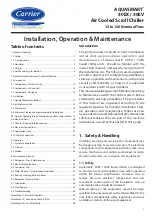 Carrier AQUASMART 30EV Series Installation Operation & Maintenance preview