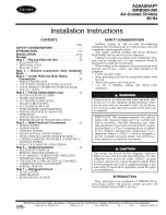 Preview for 1 page of Carrier AQUASNAP 30RB060-390 Installation Instructions Manual