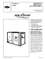 Preview for 1 page of Carrier AQUASNAP JUNIOR 30RA015 Product Data