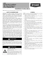 Preview for 1 page of Carrier bryant 315S Installation Instructions Manual