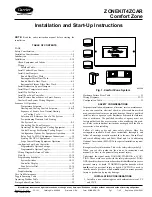 Preview for 1 page of Carrier COMFORT ZONE ZONEKIT4ZCAR Installation And Start-Up Instructions Manual