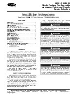 Preview for 1 page of Carrier CRSMKSUP001A00 Installation Instructions Manual