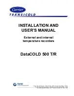 Preview for 1 page of Carrier DATACOLD 500 T/R User Manual