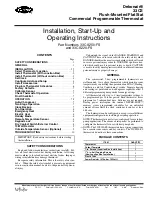 Предварительный просмотр 1 страницы Carrier DEBONAIR 33CS Installation, Start-Up, And Operating Instructions Manual