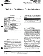 Carrier DPE012 Installation, Start-Up And Service Instructions Manual preview