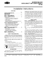 Preview for 1 page of Carrier ECOLOGIC 30GXN Installation Instructions Manual