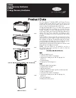 Предварительный просмотр 1 страницы Carrier ERVXXLHB1200 Product Data