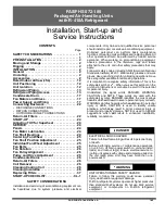 Carrier FAS072 Installation, Start-Up And Service Instructions Manual preview