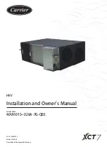 Preview for 1 page of Carrier HRV 40VH015-026A-7G-QEE Installation And Owner'S Manual