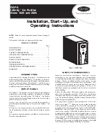 Preview for 1 page of Carrier INFINITY 1625 Installation And Operating Instructions Manual