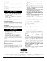 Preview for 4 page of Carrier Infinity 50CR Series Owner'S Information Manual