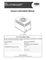 Предварительный просмотр 1 страницы Carrier Infinity 50DU Owner'S Information Manual