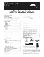 Preview for 1 page of Carrier Infinity 59TN6A Installation, Start-Up, Operating And Service And Maintenance Instructions