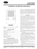 Carrier Infinity Control SYSTXCCUID01 Installation And Start-Up Instructions Manual preview