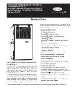 Carrier Infinity GAPAAXCC1625 Product Data preview