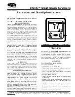 Preview for 1 page of Carrier Infinity Smart Sensor Installation And Start-Up Instructions Manual