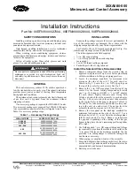 Preview for 1 page of Carrier MINIMUM LOAD CONTROL ACCESSORY 30XA080-500 Installation Instructions Manual