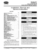 Preview for 1 page of Carrier Omnizone 50XCR06 Installation, Start-Up And Service Instructions Manual