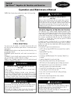 Carrier OptiClean FN1SXF Operation And Maintenance Manual preview