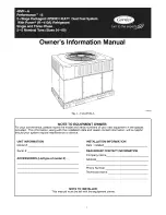 Preview for 1 page of Carrier Performance 15 Owner'S Information Manual