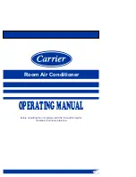 Preview for 1 page of Carrier ROOM AIR CONDITIONER Operating Manual