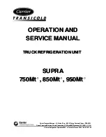 Preview for 1 page of Carrier SUPRA 750Mt Operation And Service Manual