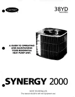 Предварительный просмотр 1 страницы Carrier SYNERGY 2000 38YD Operating Manual