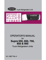 Preview for 1 page of Carrier Transicold Supra 550 Operator'S Manual