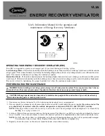 Preview for 1 page of Carrier VL3A User'S Information Manual