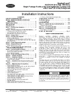 Preview for 1 page of Carrier WeatherExpert 48JC04 Installation Instructions Manual