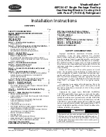 Preview for 1 page of Carrier WeatherMaker 48FC04-07 Installation Instructions Manual