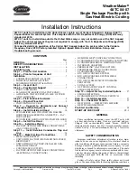 Preview for 1 page of Carrier WeatherMaker 48TC 04 Installation Instructions Manual