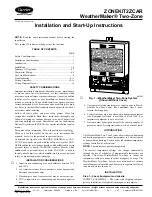 Carrier WeatherMaker Two-Zone Installation And Start-Up Instructions Manual preview