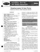 Carrier Weathermaster III 38SQ Installation, Start-Up And Service Instructions Manual preview