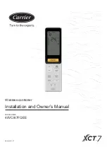 Preview for 1 page of Carrier XCT 7 40VCI67FQEE Installation And Owner'S Manual