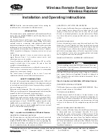 Preview for 1 page of Carrier ZONECC0WRS01 Installation And Operating Instructions