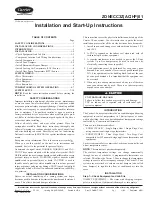 Carrier ZONECC3Z Installation And Start-Up Instructions Manual preview