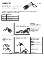 Carson RedSight LightProT SL-33 Quick Start Manual preview