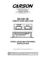 Carson SA-361-30 Installation And Operating Instructions Manual предпросмотр