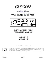 Preview for 1 page of Carson SA-500-01 14V Installation And Operating Manual