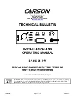 Carson SA-500-06 14V Installation And Operating Manual preview