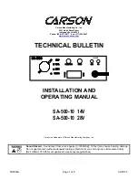 Preview for 1 page of Carson SA-500-10 14V Installation And Operating Manual