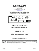 Preview for 1 page of Carson SA-500-11 14V Installation And Operating Manual