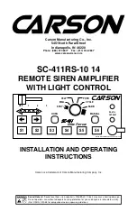 Carson SC-411RS-10 14 Installation And Operating Instructions Manual preview