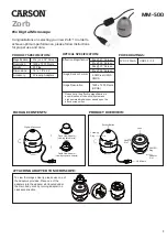 Preview for 1 page of Carson Zorb MM-500 Quick Start Manual