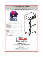 CARTER-HOFFMANN TACO BELL TB-916 Owner'S/Operator'S Manual preview