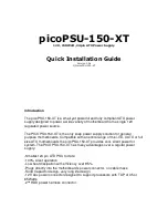 Предварительный просмотр 1 страницы Cartft picoPSU-150-XT Quick Installation Manual